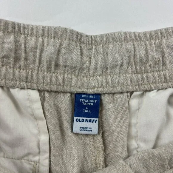TALL Old Navy Flax Linen Blend High Rise Slim Leg Ankle Pant LT - Picture 4 of 7